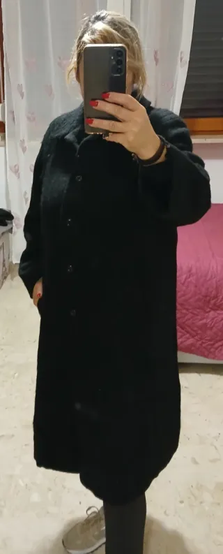 Cappotto lungo donna nero taglia 48 italiana