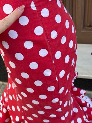 Falda flamenca lunares roja talla 34
