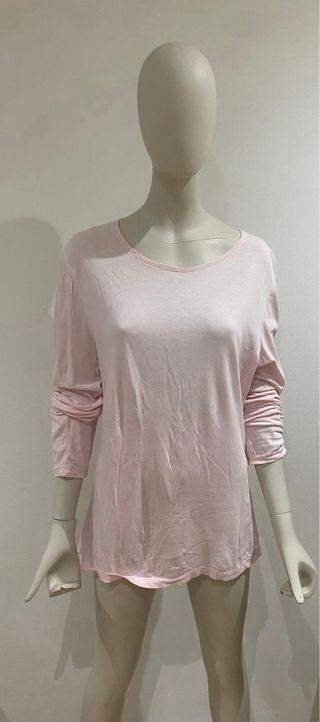 Camiseta rosa manga larga talla XL