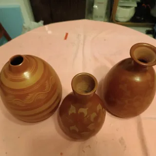 3 Jarrones de Terracota Decorados