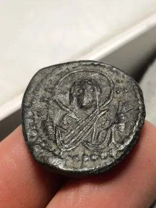 Moneda Bizantina Follis del emperador  Romano IV