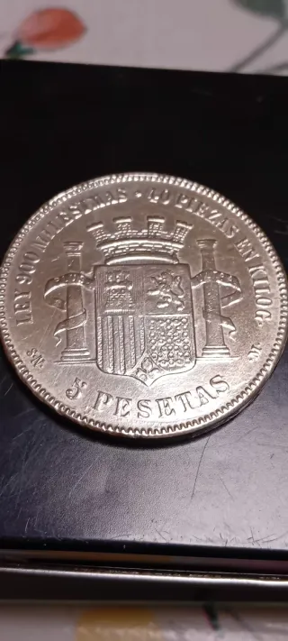 Lote 2 Monedas Plata 5 Pesetas 1870,