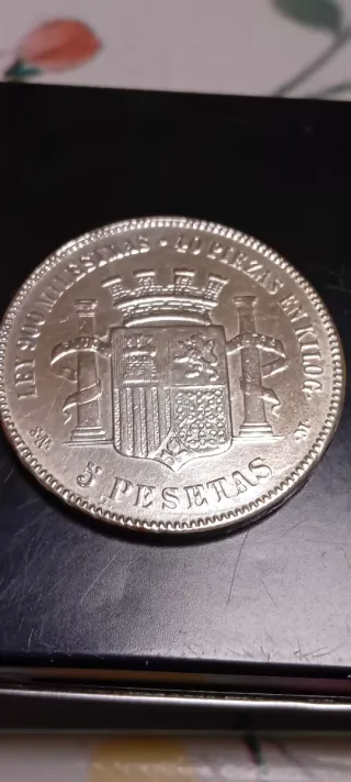 Lote 2 Monedas Plata 5 Pesetas 1870,