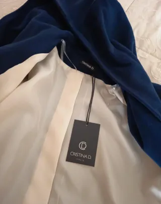 Cappotto donna CRISTINA D blu taglia M