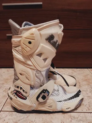 Botas de moto blancas para mujer,talla 40