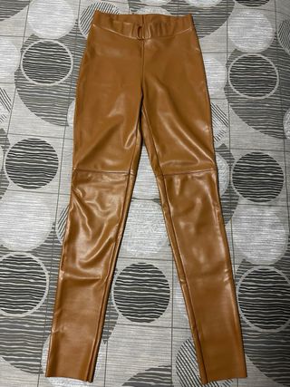 Leggings Wolford Estella, Piel Vegana, Marrón