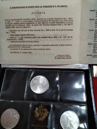 Trittico argento San Marino 1981