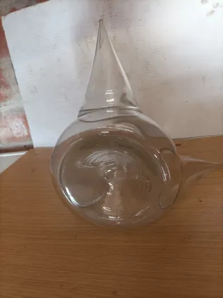 Porrón de cristal soplado artesanal , tres caños