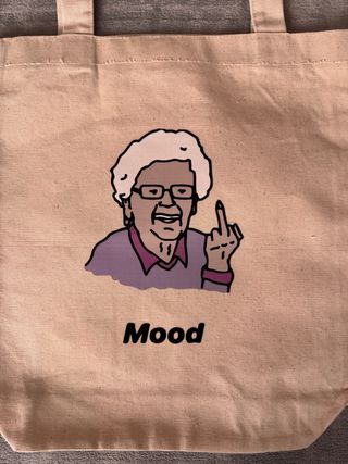 Borsa Mood con stampa nonna