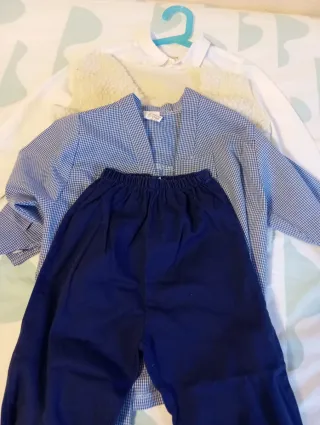 Traje Olentzero azul y blanco , niño 5 años