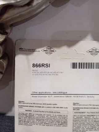 Pastillas Freno SBS 866RSI Sinter Racing Off Road