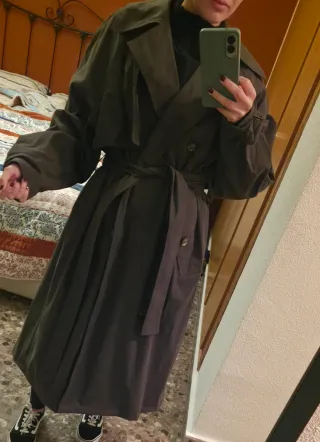 Gabardina Zara Verde Talla XS