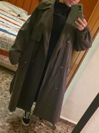 Gabardina Zara Verde Talla XS