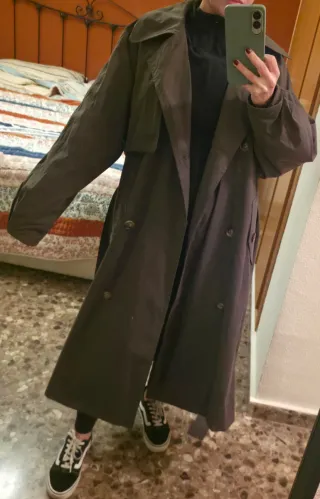 Gabardina Zara Verde Talla XS