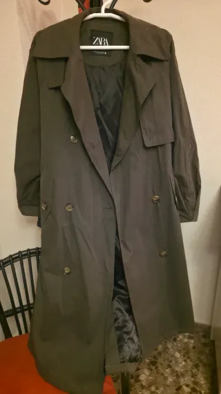 Gabardina Zara Verde Talla XS