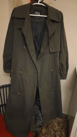 Gabardina Zara Verde Talla XS