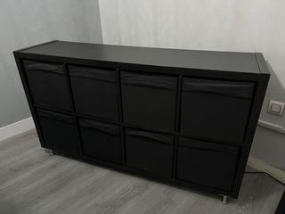 Aparador Negro/Marrón con Cestas