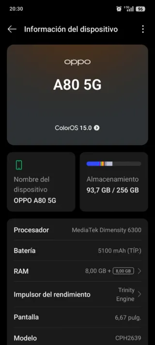 OPPO A80 5G Negro