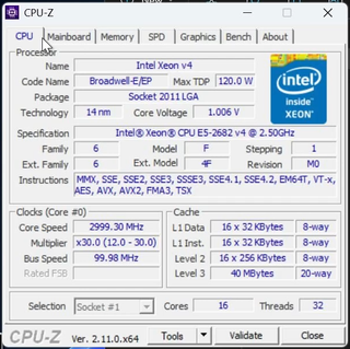 2x Intel Xeon E5-2682 v4 2.5GHz