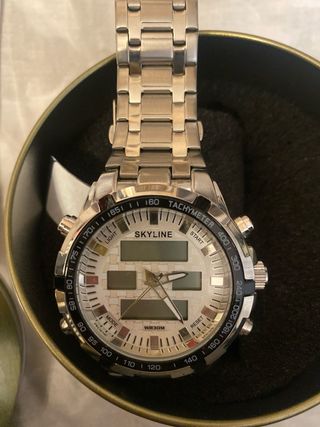 Reloj Skyline Analógico-Digital Plata