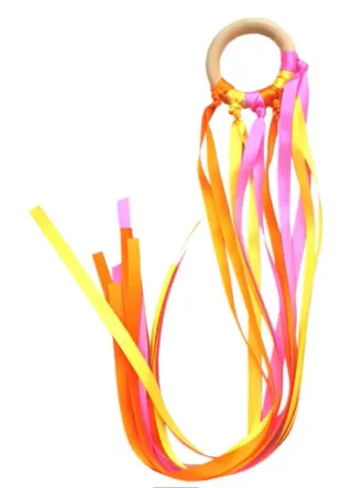 Anillos Waldorf Montessori con Cintas Arcoíris