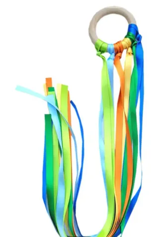 Anillos Waldorf Montessori con Cintas Arcoíris