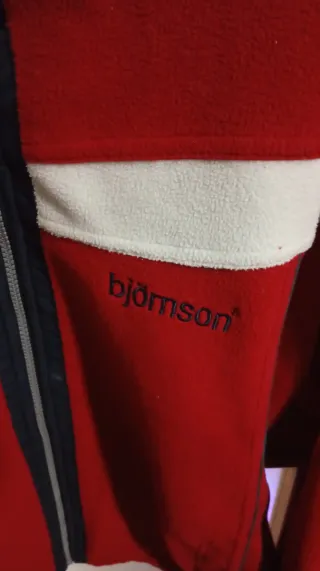 Chaqueta polar vintage Bjornson roja y blanca