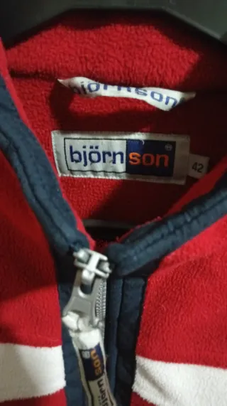 Chaqueta polar vintage Bjornson roja y blanca