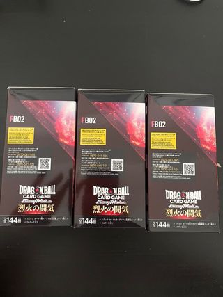 3 Scatole Gioco Carte Dragon Ball FB02 Giapponese