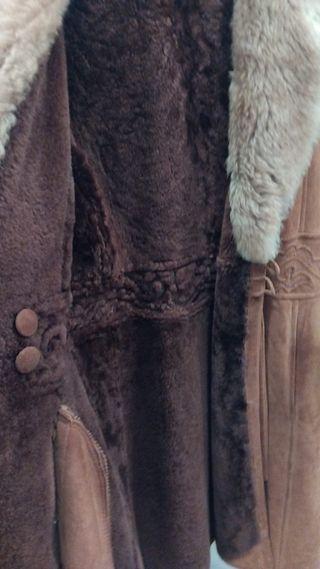 Abrigo ante teja forro pelo talla M/L