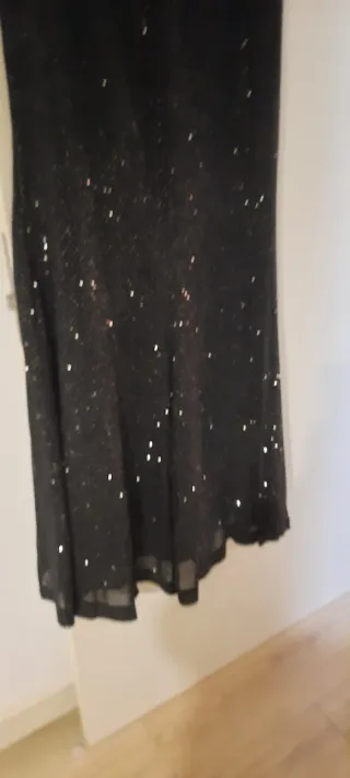Vestido fiesta  negro brillo NUEVO