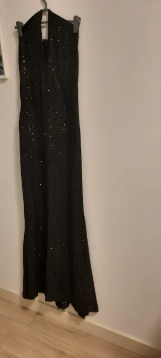 Vestido fiesta  negro brillo NUEVO