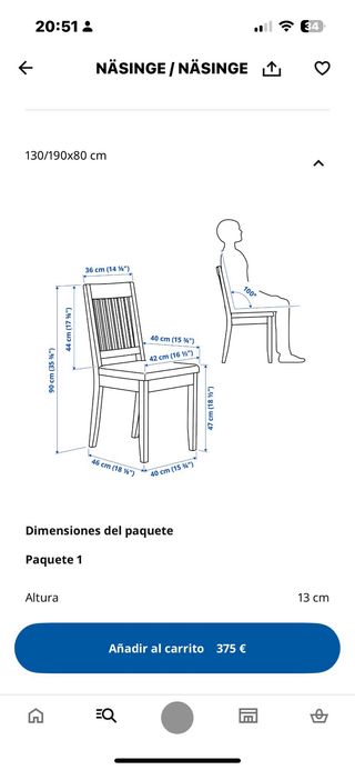 Tavolo e 4 sedie IKEA NÄSINGE