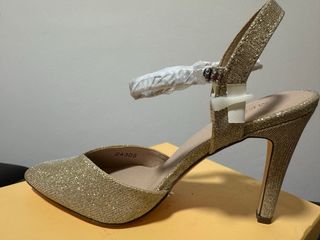 Zapatos de fiesta plateados y dorados