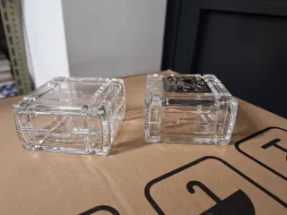 Portagioie in cristallo con decoro