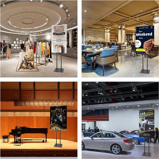 Soporte expositor ajustable metal negro