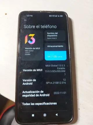 Xiaomi Redmi Note 9 Negro