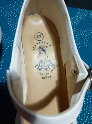 Zapatos Flamenco Sevillana Talla 37 Blancos