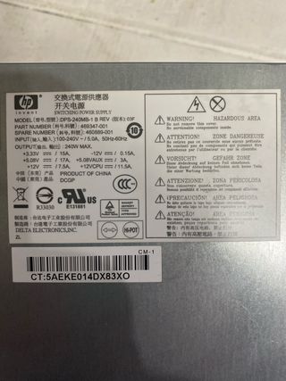 Alimentatore PC Desktop HP 240W