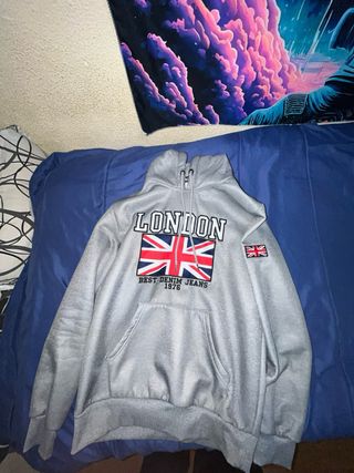 Sudadera London Union Jack Gris