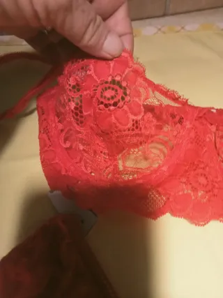 Completo intimo pizzo rosso