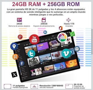 Tablet Android 15 24GB RAM 256GB ROM 11
