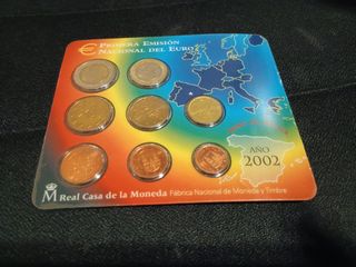 Euroset España 2002 8 valores 1 céntimo 2 euros €