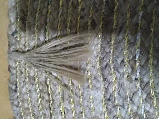 Alfombra Redonda Yute Beige y Dorado