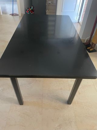 Mesa comedor extensible madera negra