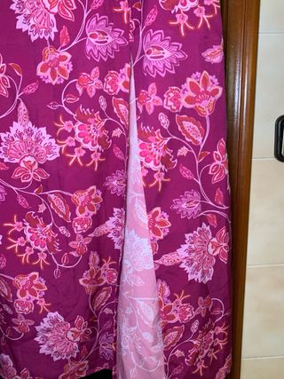 Falda larga floral rosa y morada
