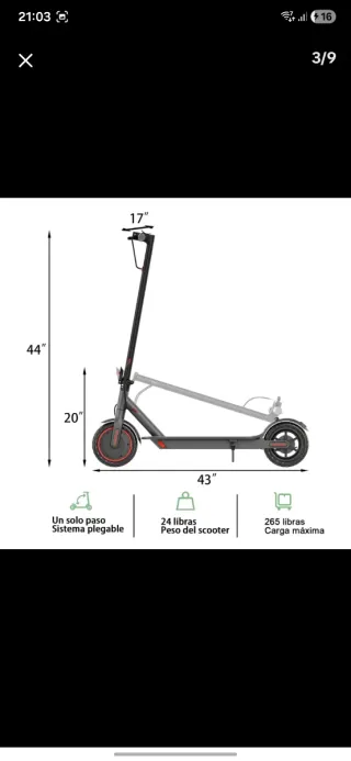 Patinete Eléctrico Gris