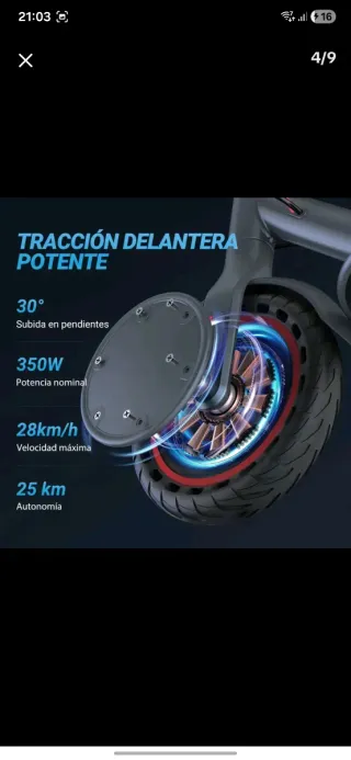 Patinete Eléctrico Gris