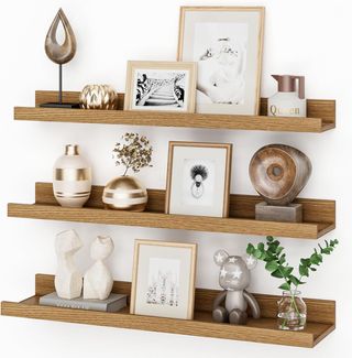 Juego 3 Estantes Madera 60cm Beige