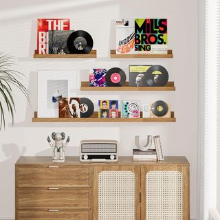 Juego 3 Estantes Madera 60cm Beige